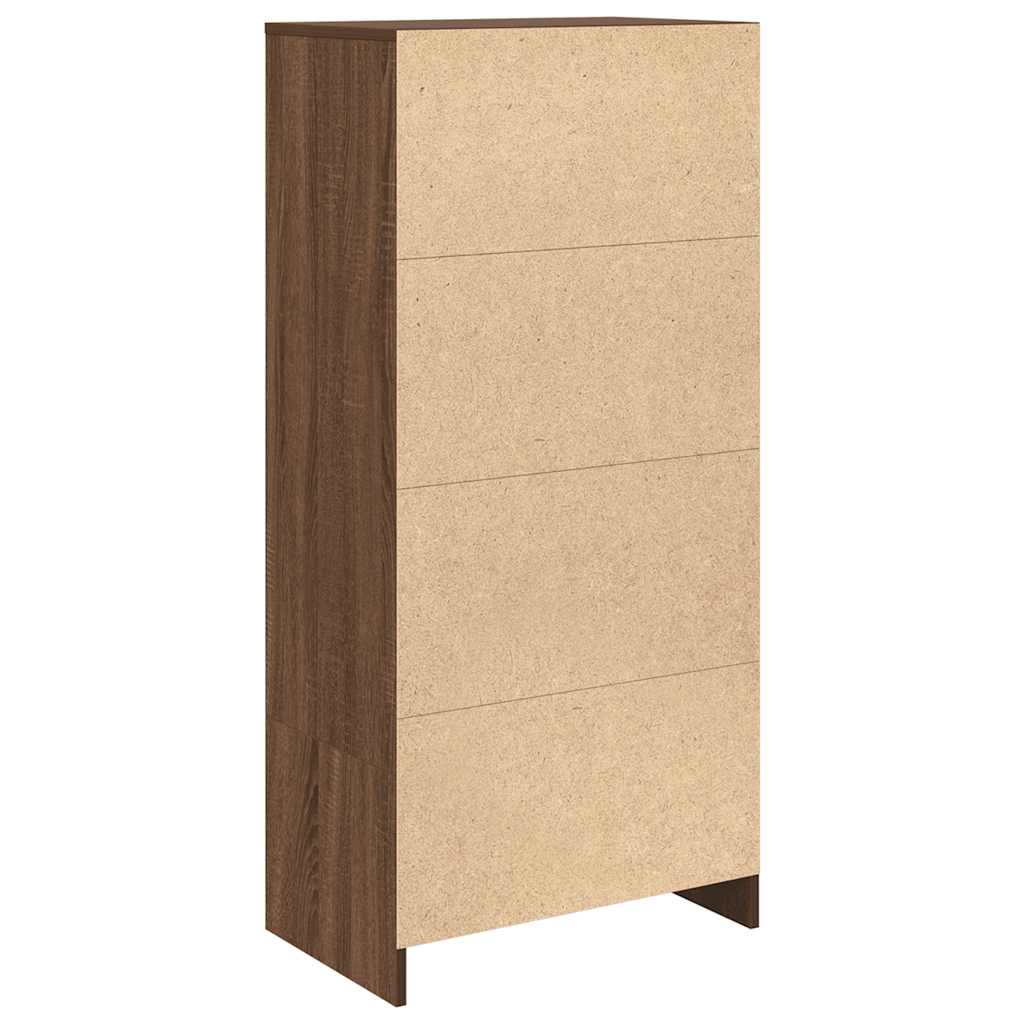 Cabinet with Drawer Brown Oak 55.5x34x119.5 cm Engineered Wood